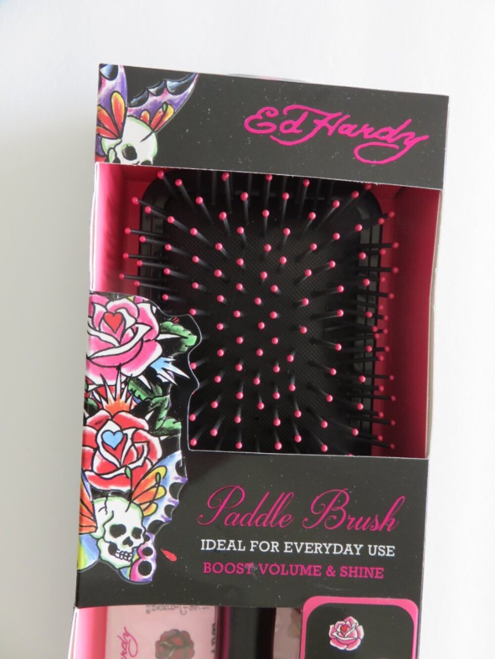 (#132) ED HARDY Paddle W Stickers Hair Brush - Picture 3 of 7